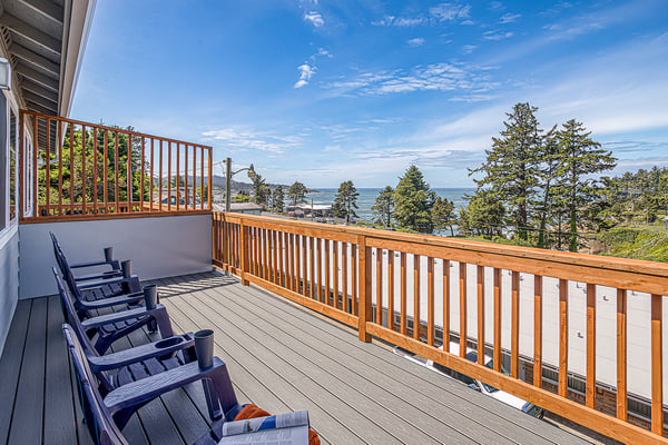 Relax in your private deck chairs and let the coastal breeze and ocean views wash away your worries—the perfect spot to savor morning coffee or evening sunsets.