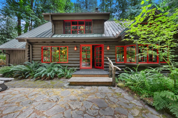 Lookout Log Cabin: Front Door