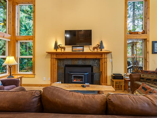 Fireplace with television