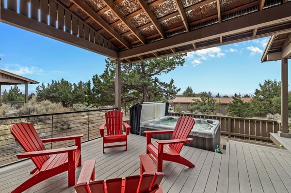 Hot tub and seating area