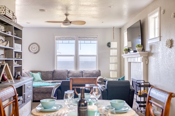 Relax in your bright, thoughtfully designed living space with cozy seating, dining area, and peaceful views.