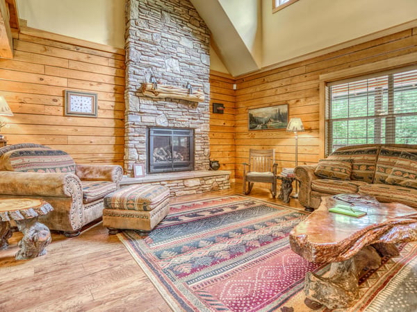 Living room with fireplace