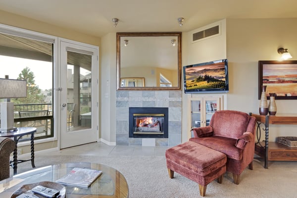 Living Room with great seating and fireplace