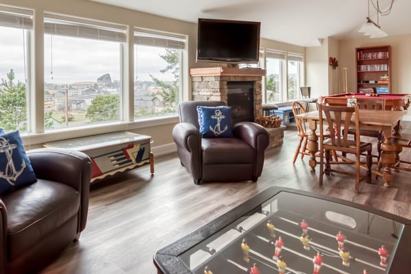 Living Room with great seating and foozeball