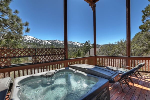 Hot Tub with Mountain Slope View