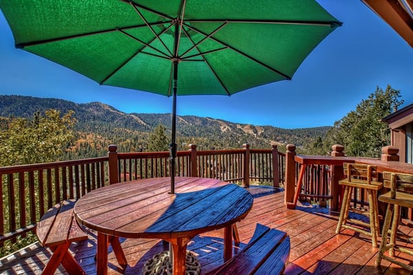 Back Deck Plenty of Seating& View of Bear Mountain