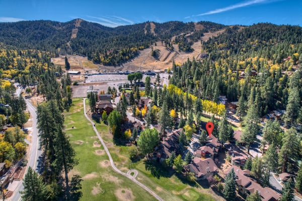 Aerial Shot of home with Ski Resort and golf course