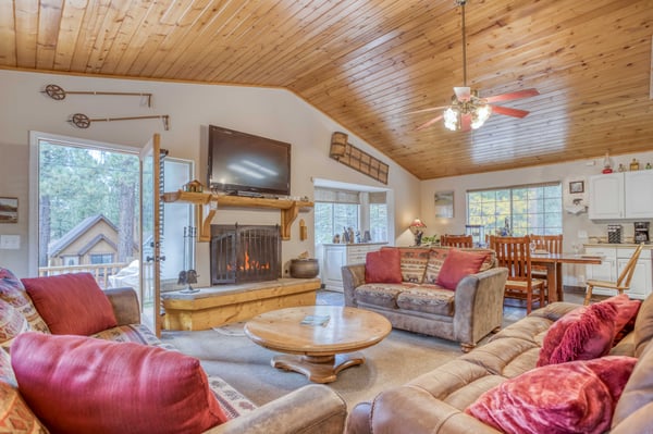 Cozy living room with fire place