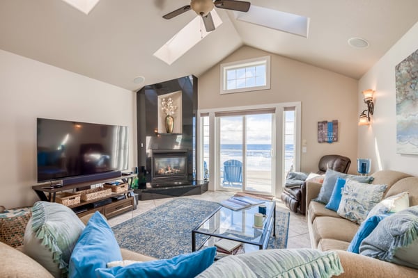 Living Room with a Flat-Screen TV