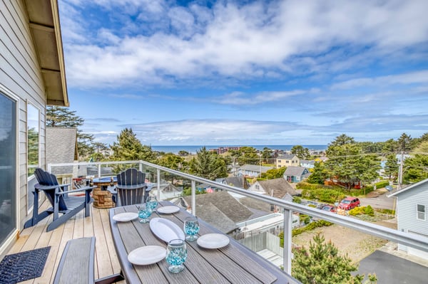 Moonlit Beach House Deck with Furniture and view-110
