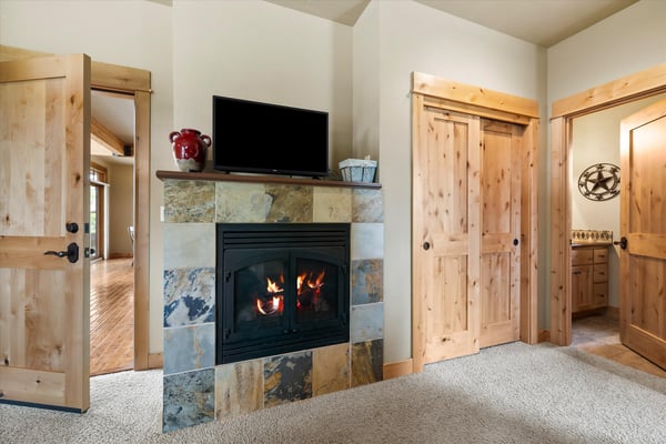 Gas Fireplace in Bunk Room