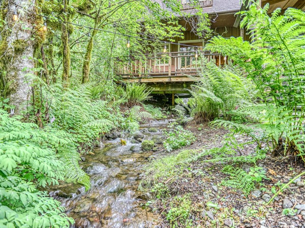 Kitchen creek flowing underneath Storybrooks Cabin