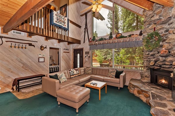 Living Room with high ceilings