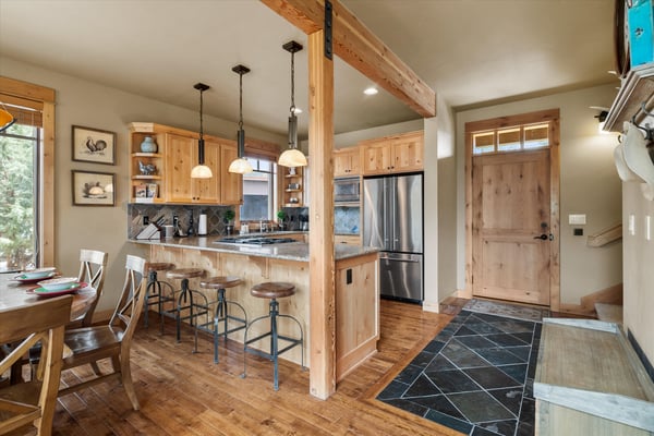 Kitchen with bar stools