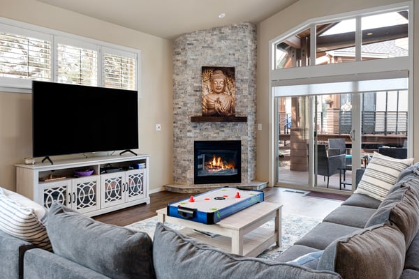 Television and fireplace