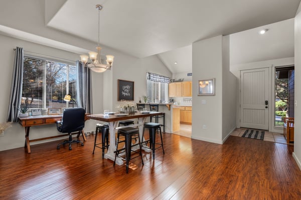 Dining open to kitchen