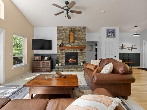 Fireplace in great room