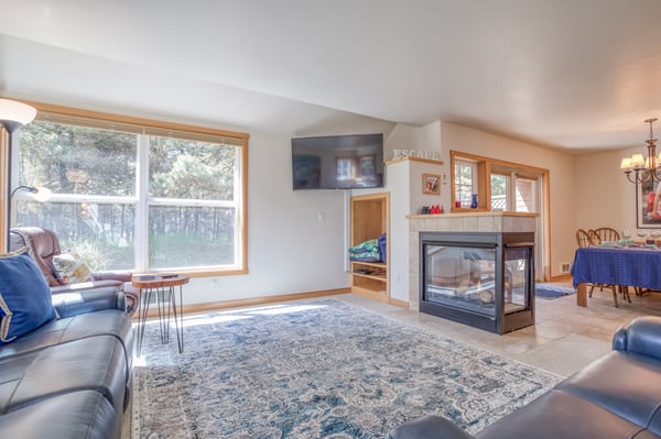 Living Room with window views