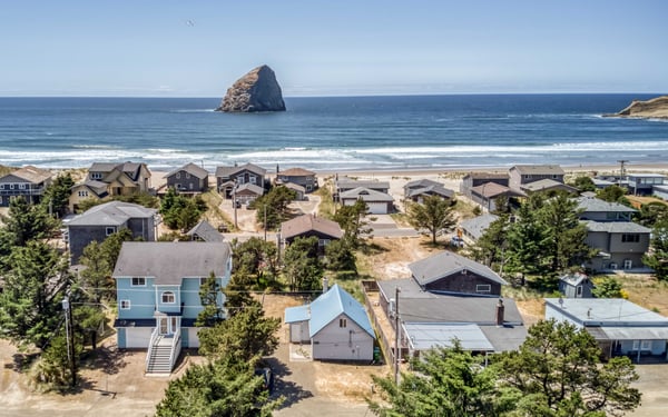 Aeriel View of the house closer to the ocean