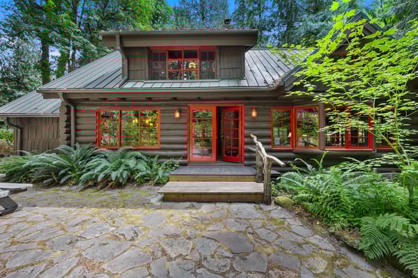 Lookout Log Cabin: Front Door