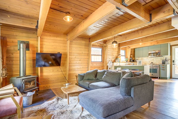 The Bow Roof Cabin Great Room